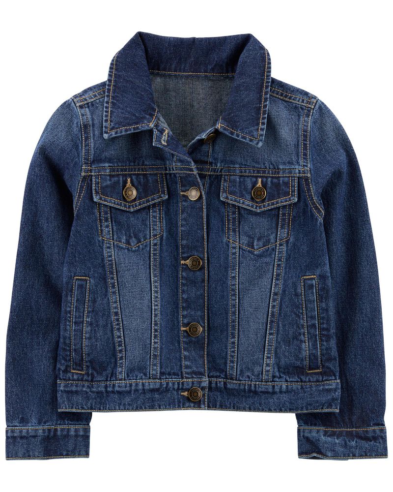 Lucky Brand Denim Jacket Girls Toddler Size 3T Full Zip Embroiled