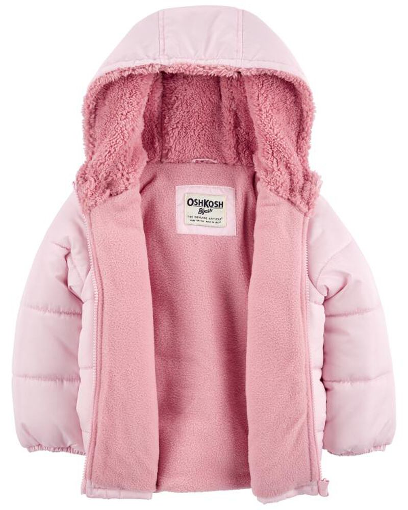 Stylish Pink Fleece Baby Girl Winter Coat