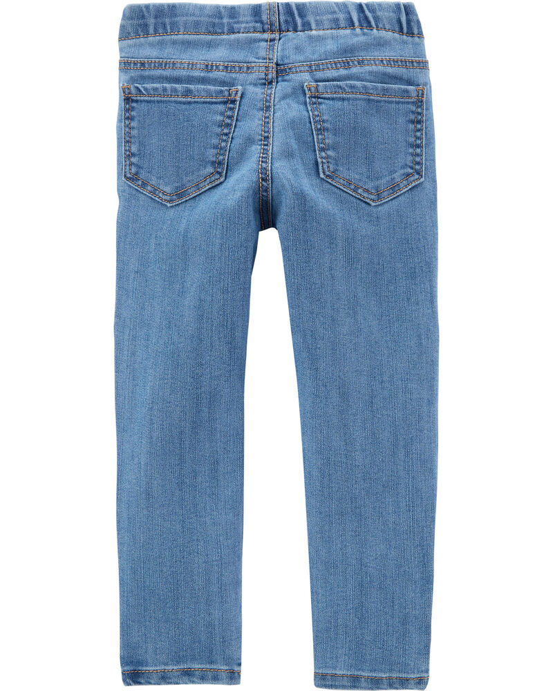 Boys Medium Wash Skinny Jeans - Side - stripe sweatpants Palm