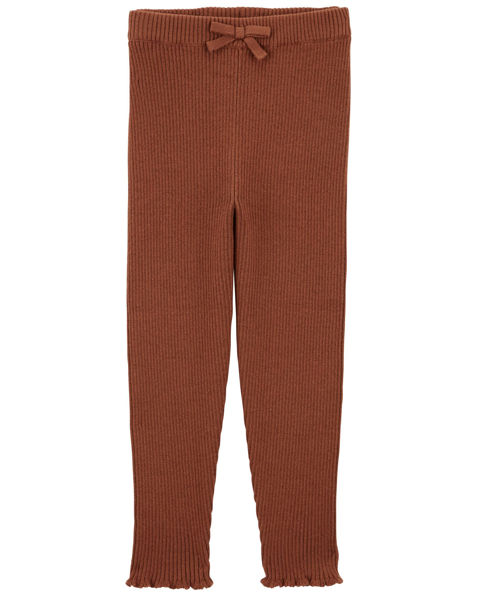 Brown Ribbed Sweater Knit Pants | carters.com