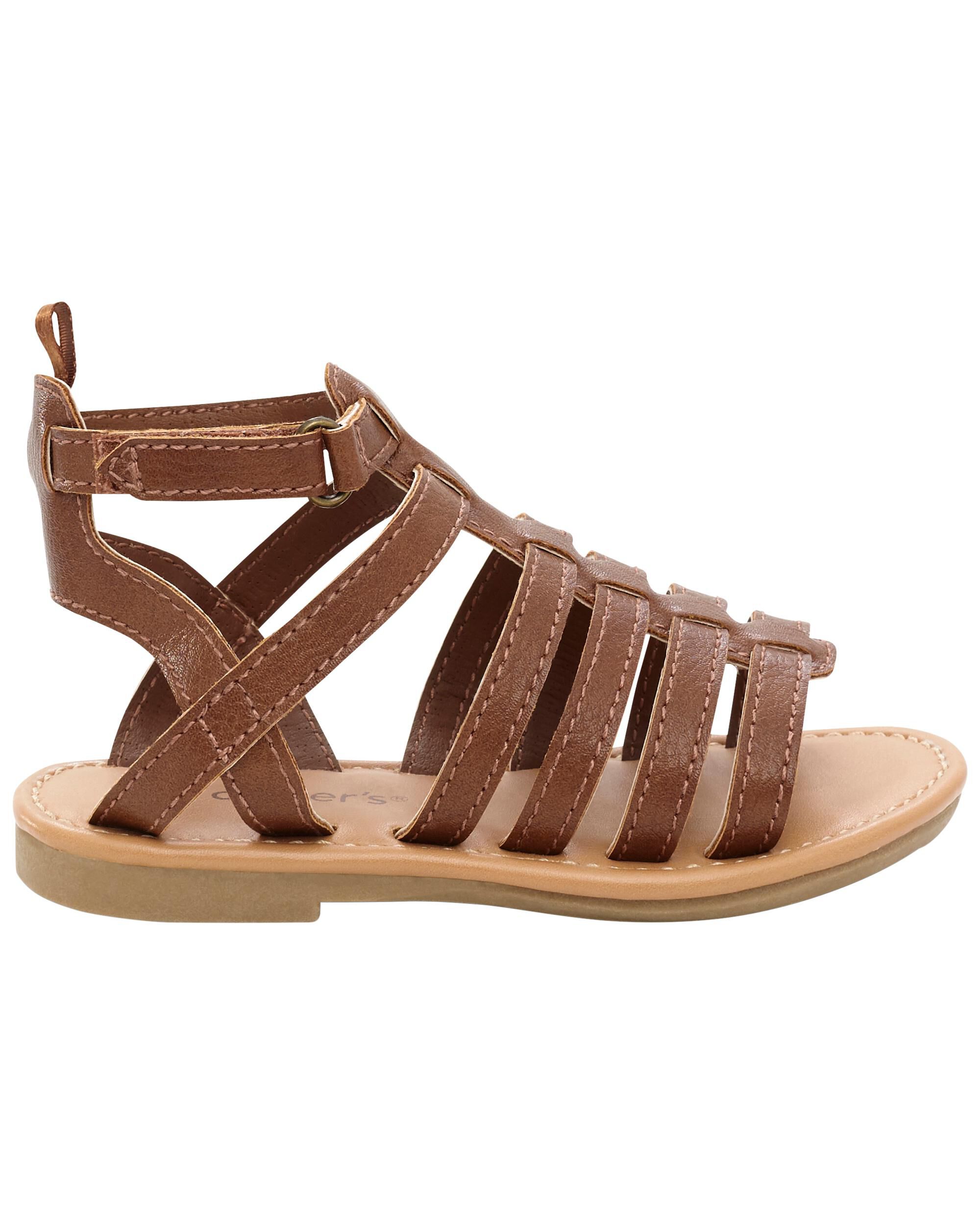 Amazon.com: Brown Women Gladiator Sandals Summer Flat Roman Flip Flops  Shoes Sandals with ankle buckle (7, BROWN) : Handmade Products