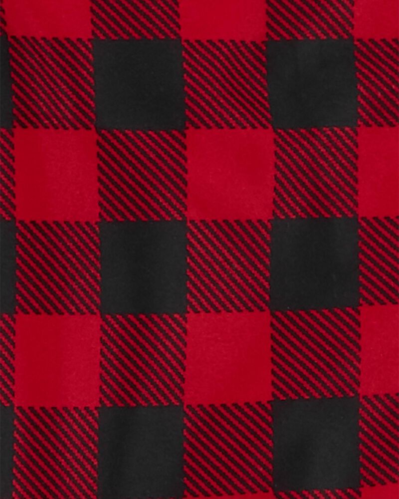 Red 2-Piece Buffalo Check Fleece Coat-Style Pyjamas