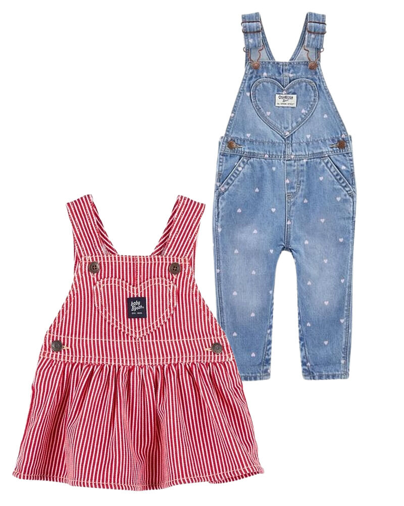 Multi Baby 2-Pack Overalls and Jumper Dress