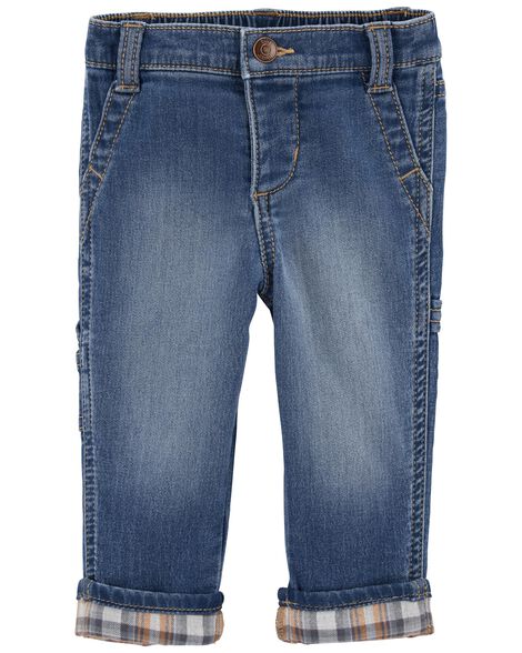 Blue Classic Jeans In Tumbled Medium Faded Wash