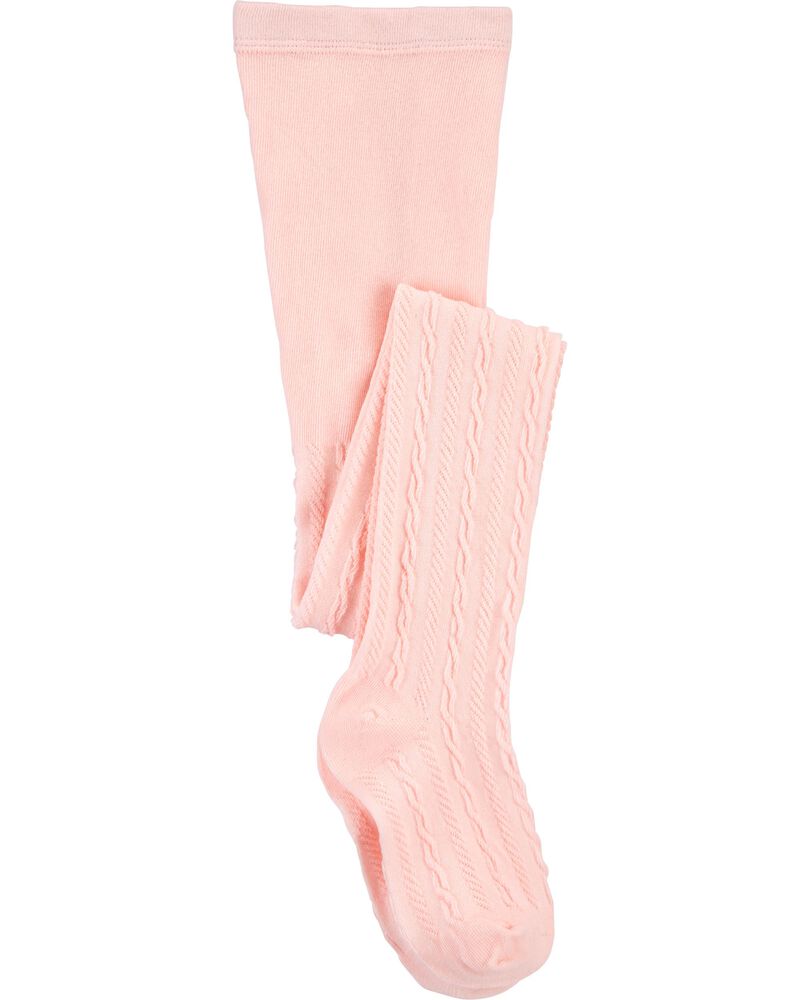 Blush Pink Cable Knit Tights