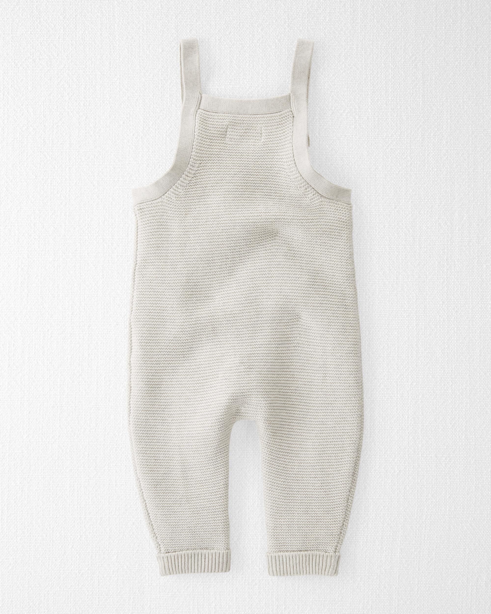 Heather Grey Organic Cotton Sweater Knit Overalls | carters.com