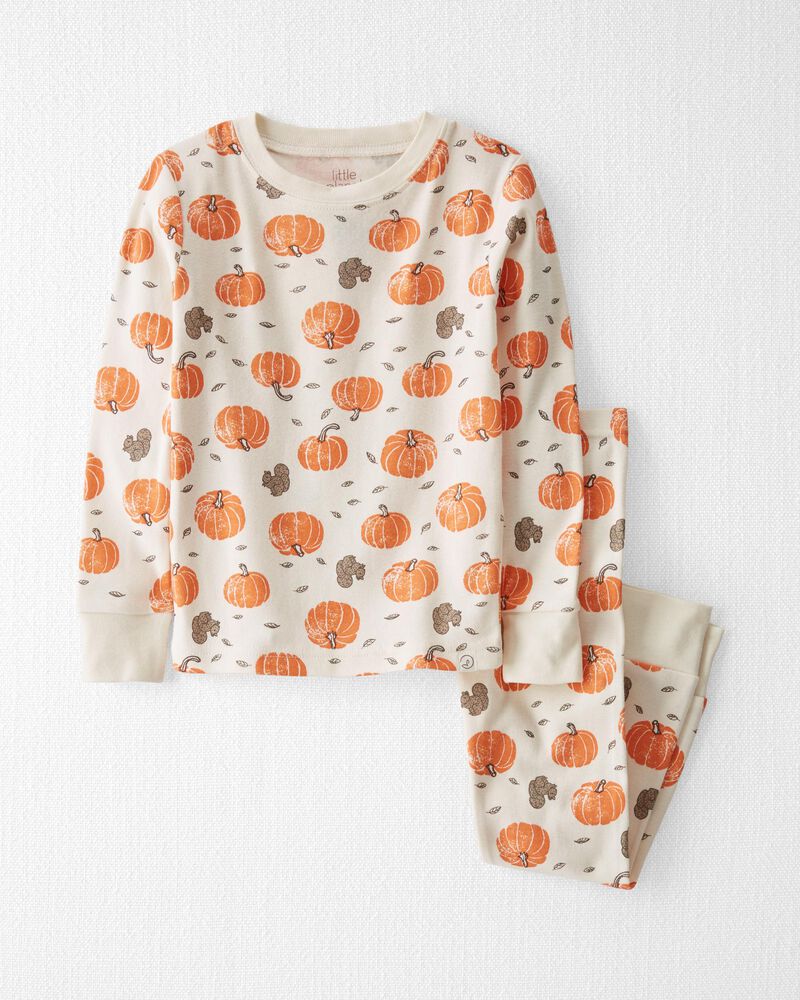 Harvest Pumpkin on Sweet Cream Organic Cotton Pyjamas Set