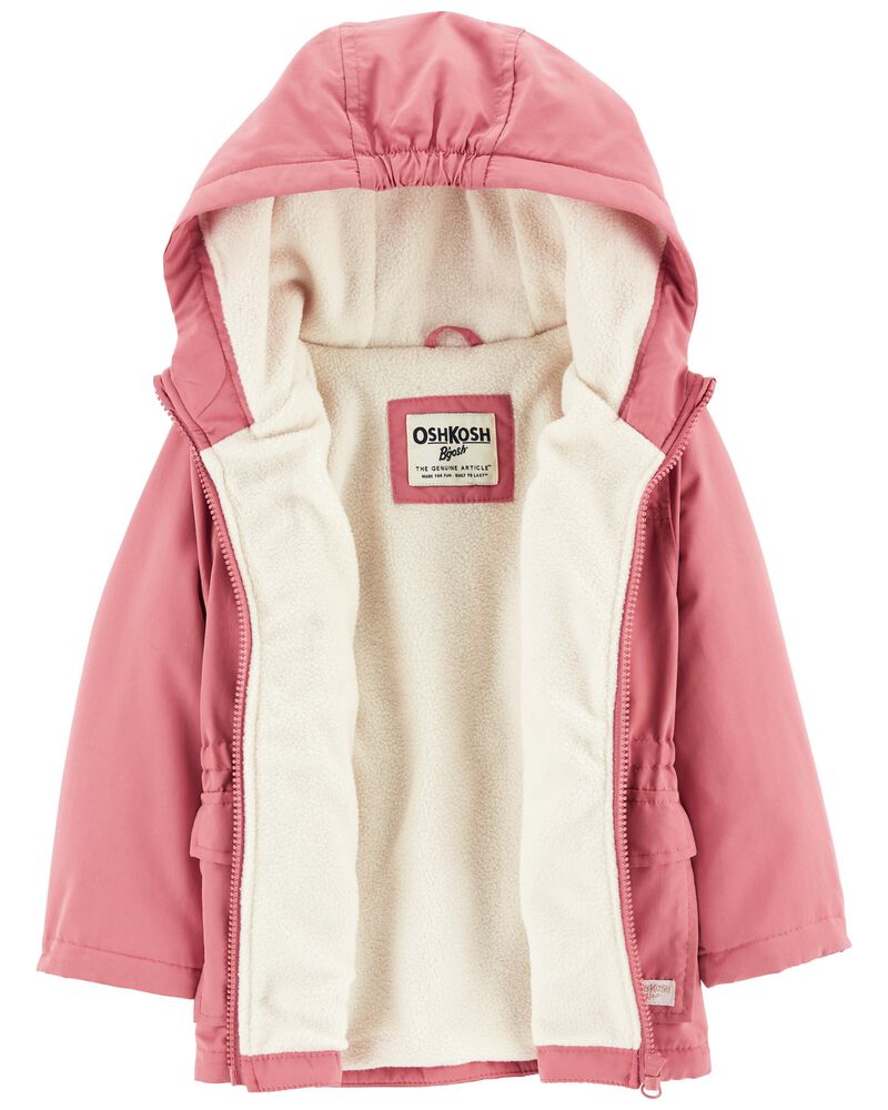 Stylish Pink Fleece Baby Girl Winter Coat
