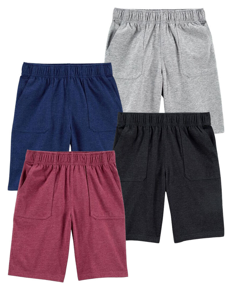 Multi Kid 4-Pack Active Jersey Baseline Shorts