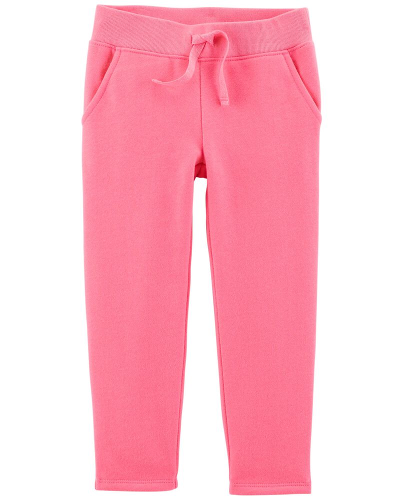 Pink Plaid Split Jogger Pants