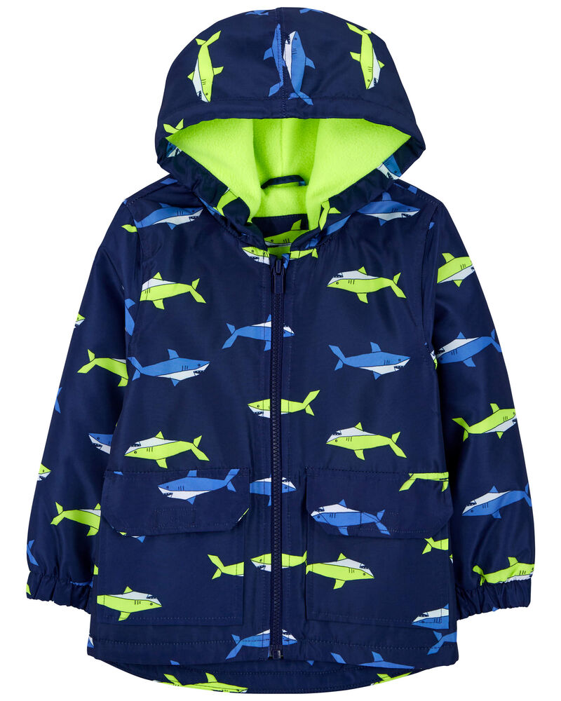 Toddler Boys Shark Print Rain Jacket 3T Carter's