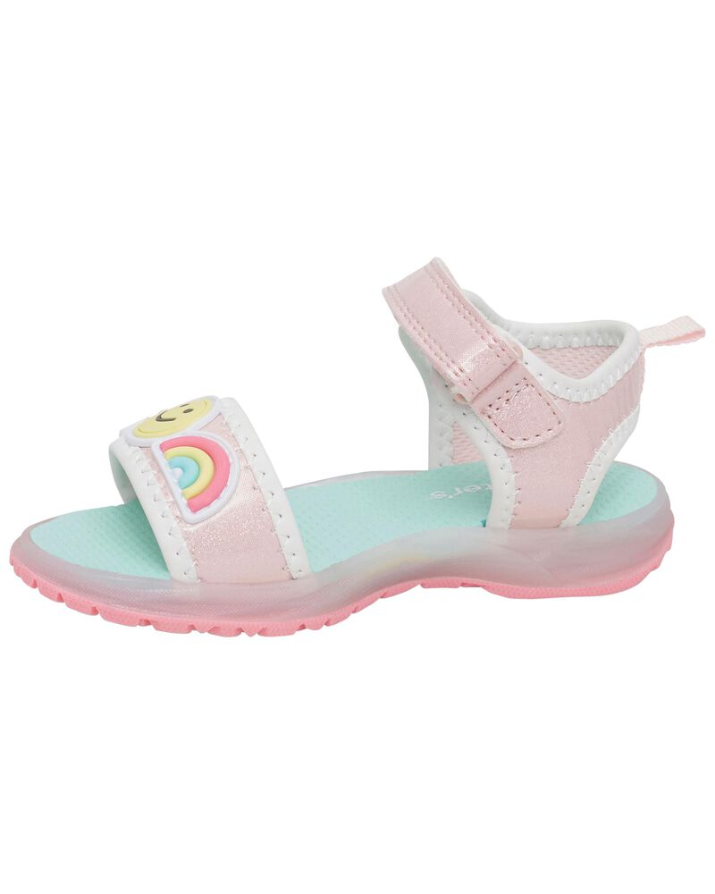 Children's Sandals LED Rainbow Flip-Flop Soft Bottom Leaky Toe Baby Sandals