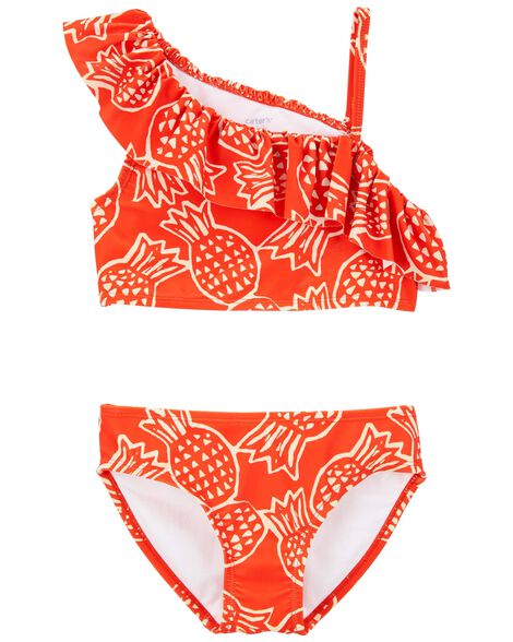 AIGUR Kid Girls Swimsuit, One Shoulder Tie Dye Tank Top and Swim Bottom  Beach Swimwear 