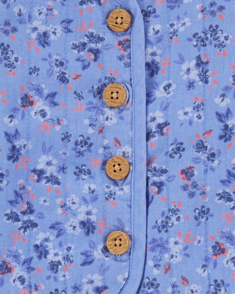 Blue Floral Print Jacket