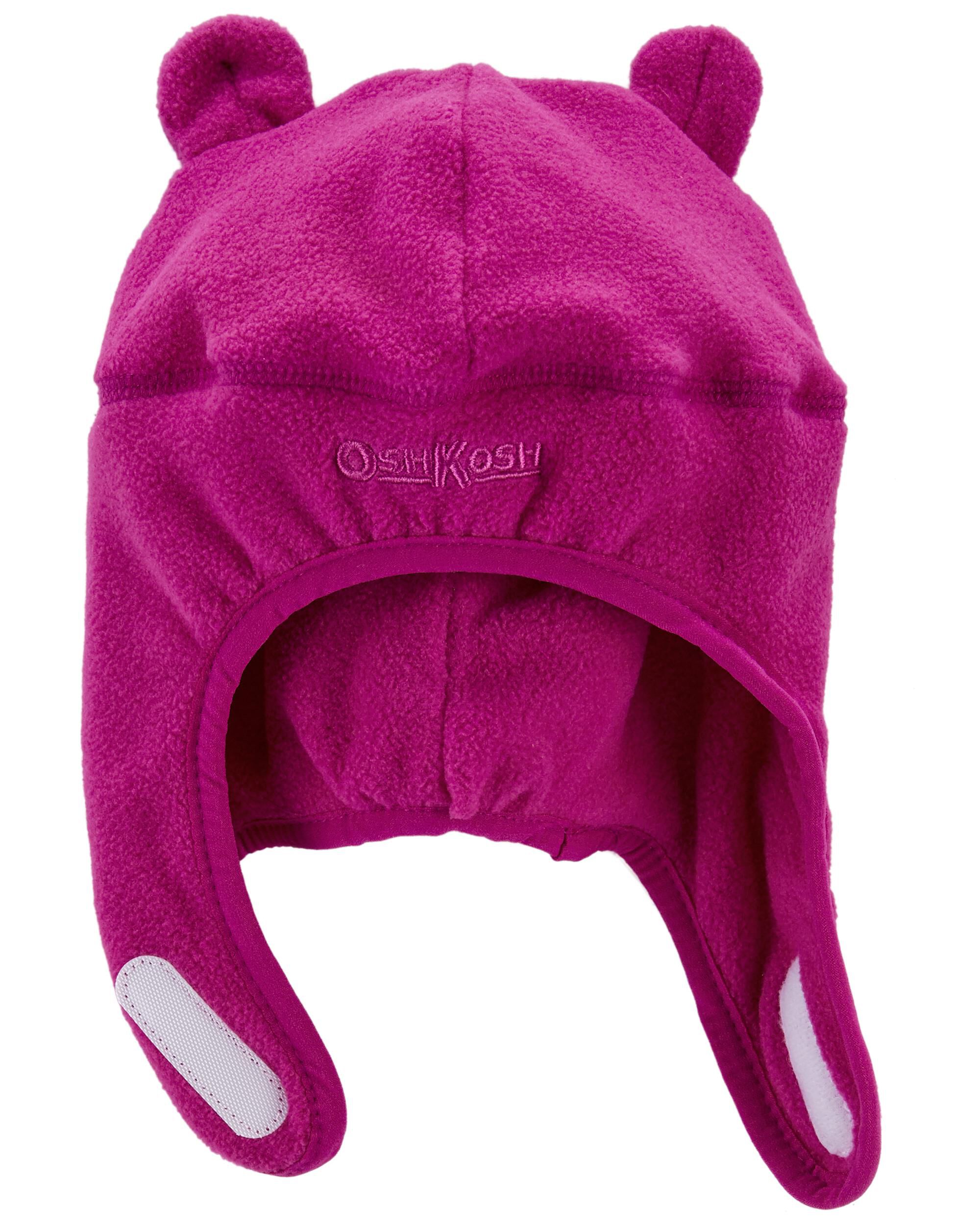 Fleece Hat With Ears & Chinstrap