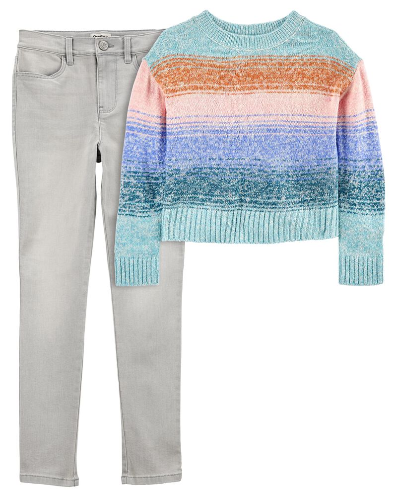 Multi Kid 2-Piece Sweater and Stretch Denim Jeans Set | Carter’s Oshkosh  Canada