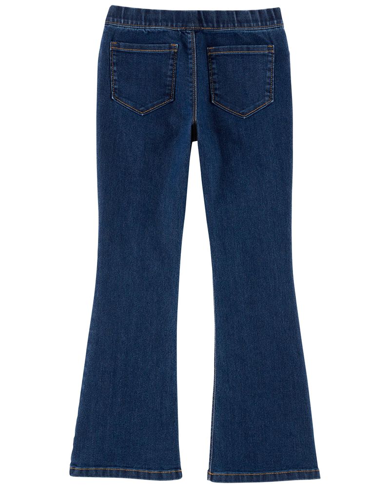Navy Pull-On Flare Jeans