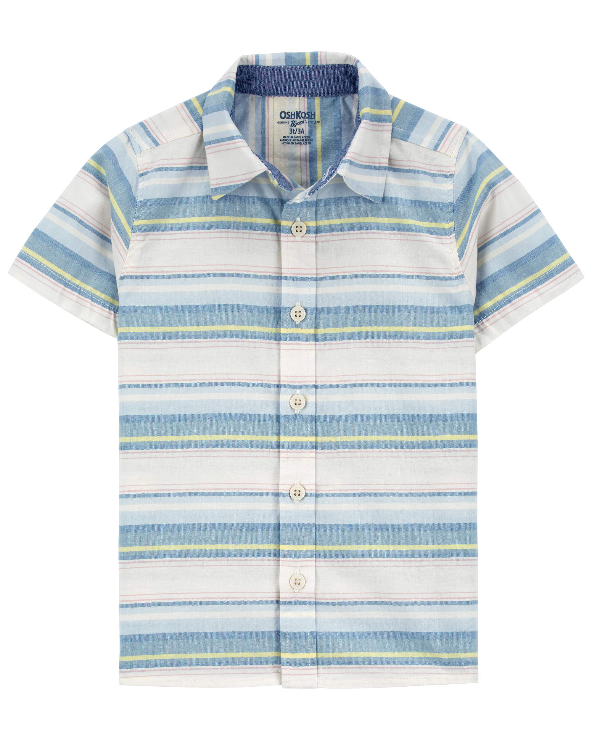 Baja Stripe Button-Front Short Sleeve Shirt