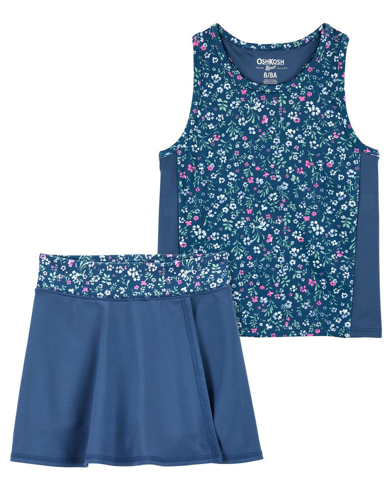 2-piece Top and Pants Set - Light blue/floral - Kids