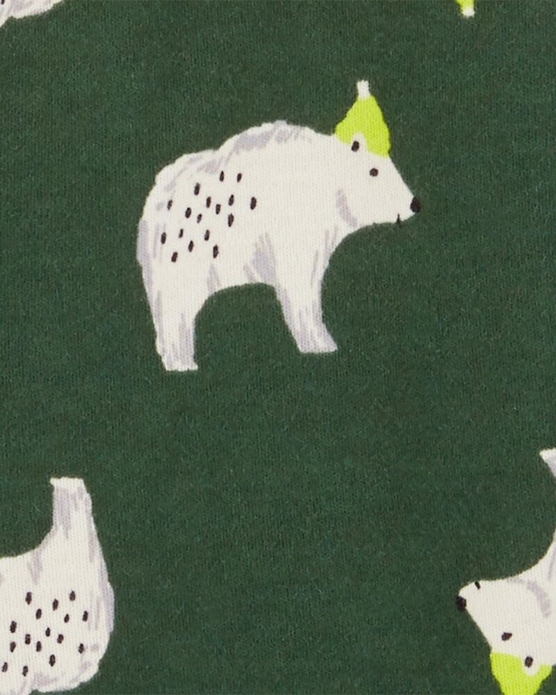 Cozy Grey Fleece Polar Bear Pajama Set