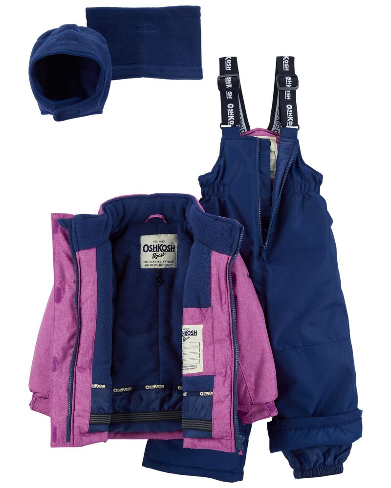 Purple 2-Piece Snowsuit With Bonus Hat & Neck Warmer