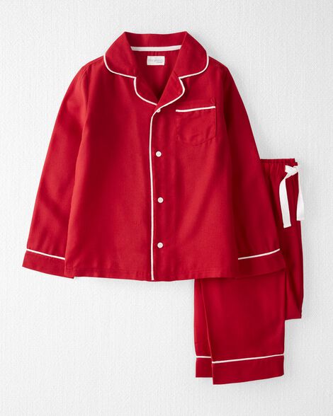 Red 2-Piece Buffalo Check Fleece Coat-Style Pyjamas