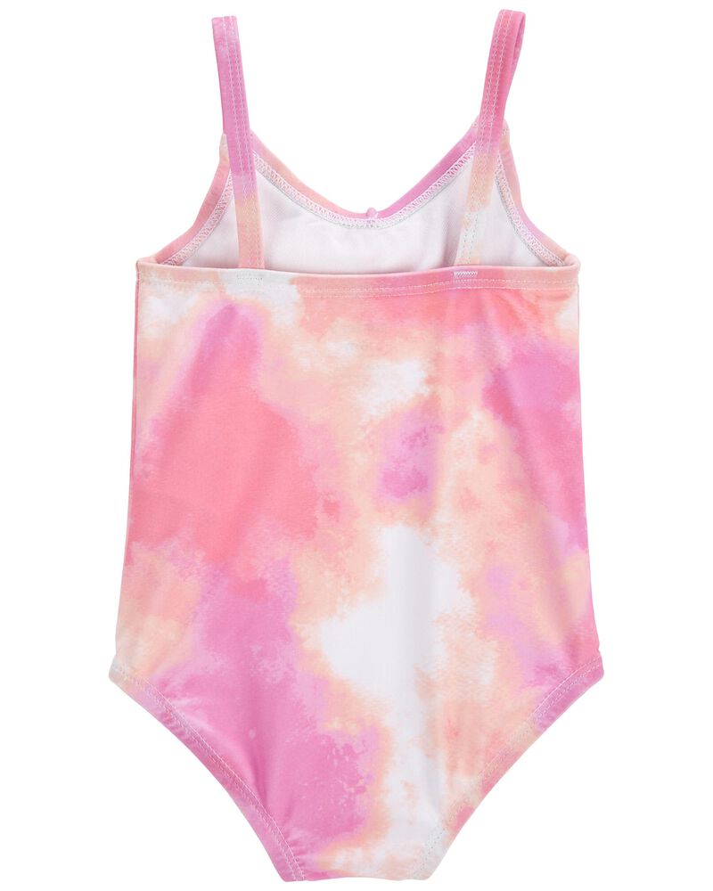 Pink Tie-Dye 1-Piece Swimsuit