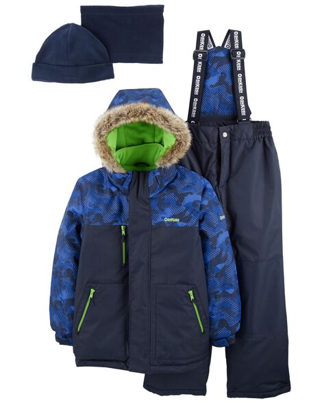 Mutli 2-Piece Snowsuit With Bonus Hat And Neck Warmer