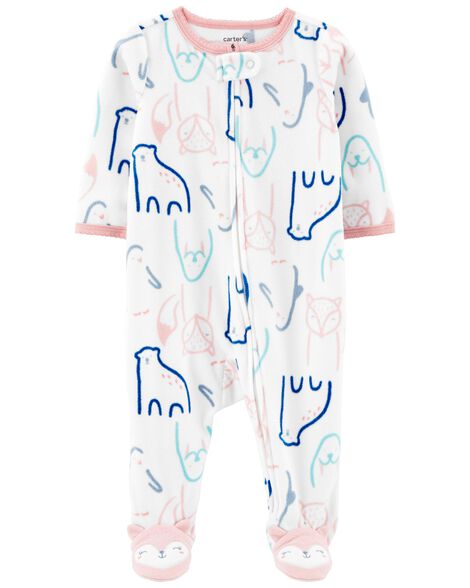 Multi 1-Piece Penguin Fleece Footie Pyjamas