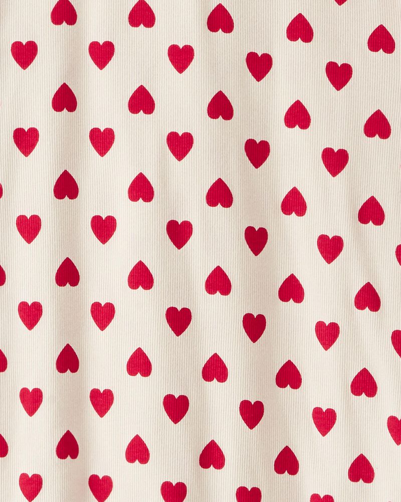Sweet Cream 2-Piece Organic Cotton Heart Print Pyjamas