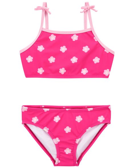 Girls' Pink Dot Ruffle Bikini - Cat & Jack - MEDIUM 7/8 LARGE 10/12 #a1