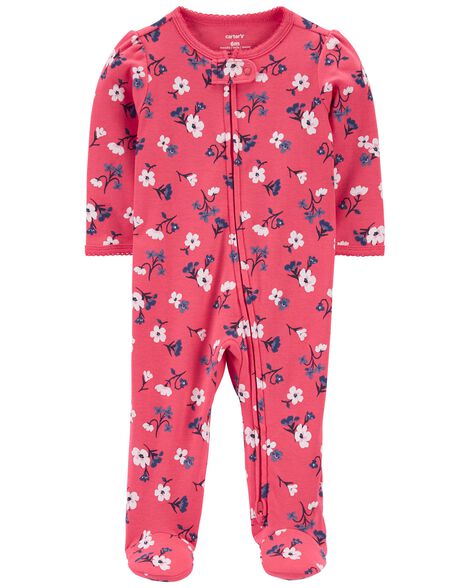 Carter's Infant Girl's Floral Fleece Footie PJs - 1O069510-12M