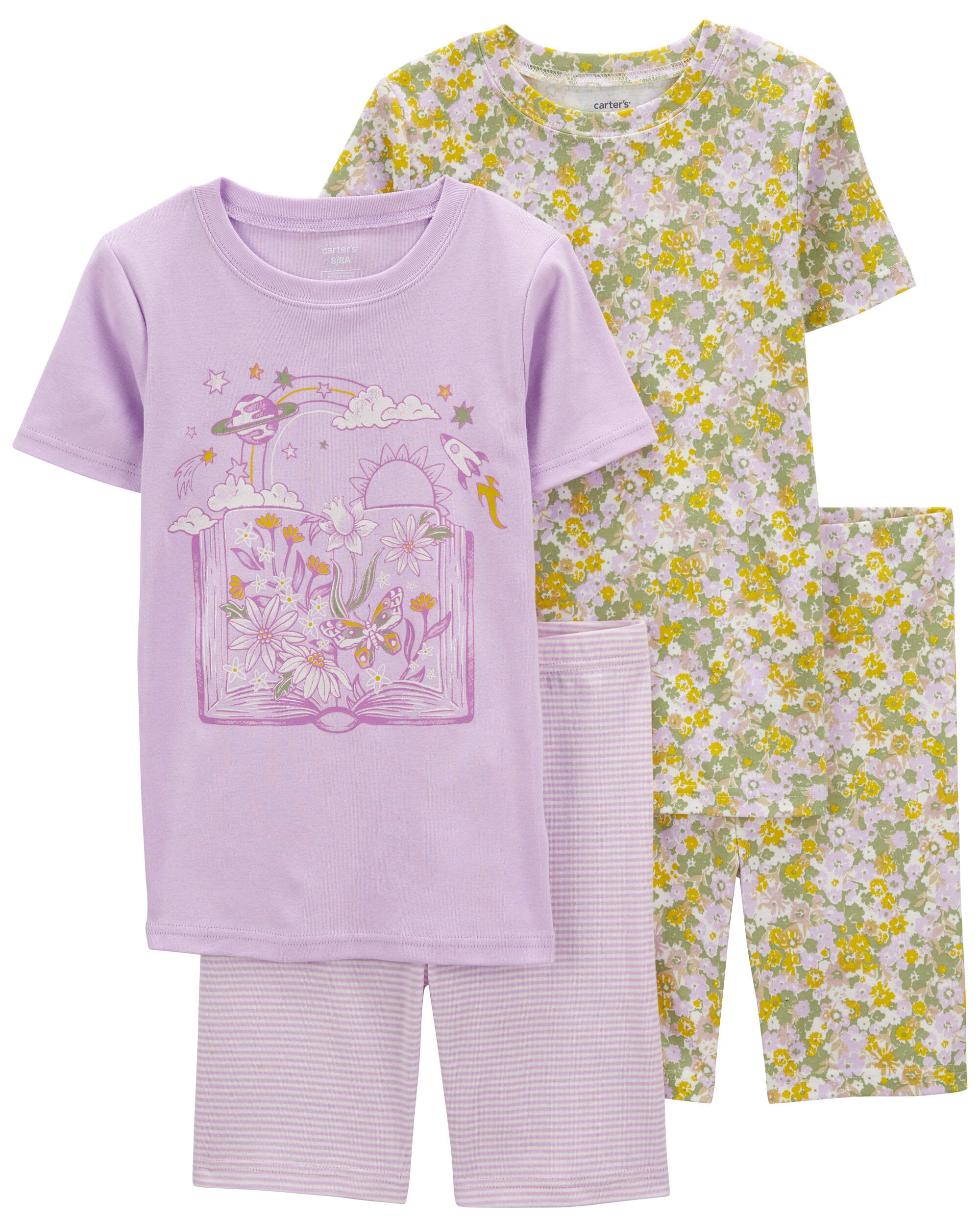 Pink/White Kid 2-Piece Striped Coat-Style Pyjamas | Carter's 