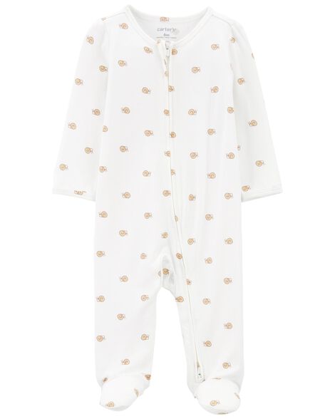 Carter's Infant Girls Whale Zip-Up SleepNPlay Pajamas - 1Q452910-NB