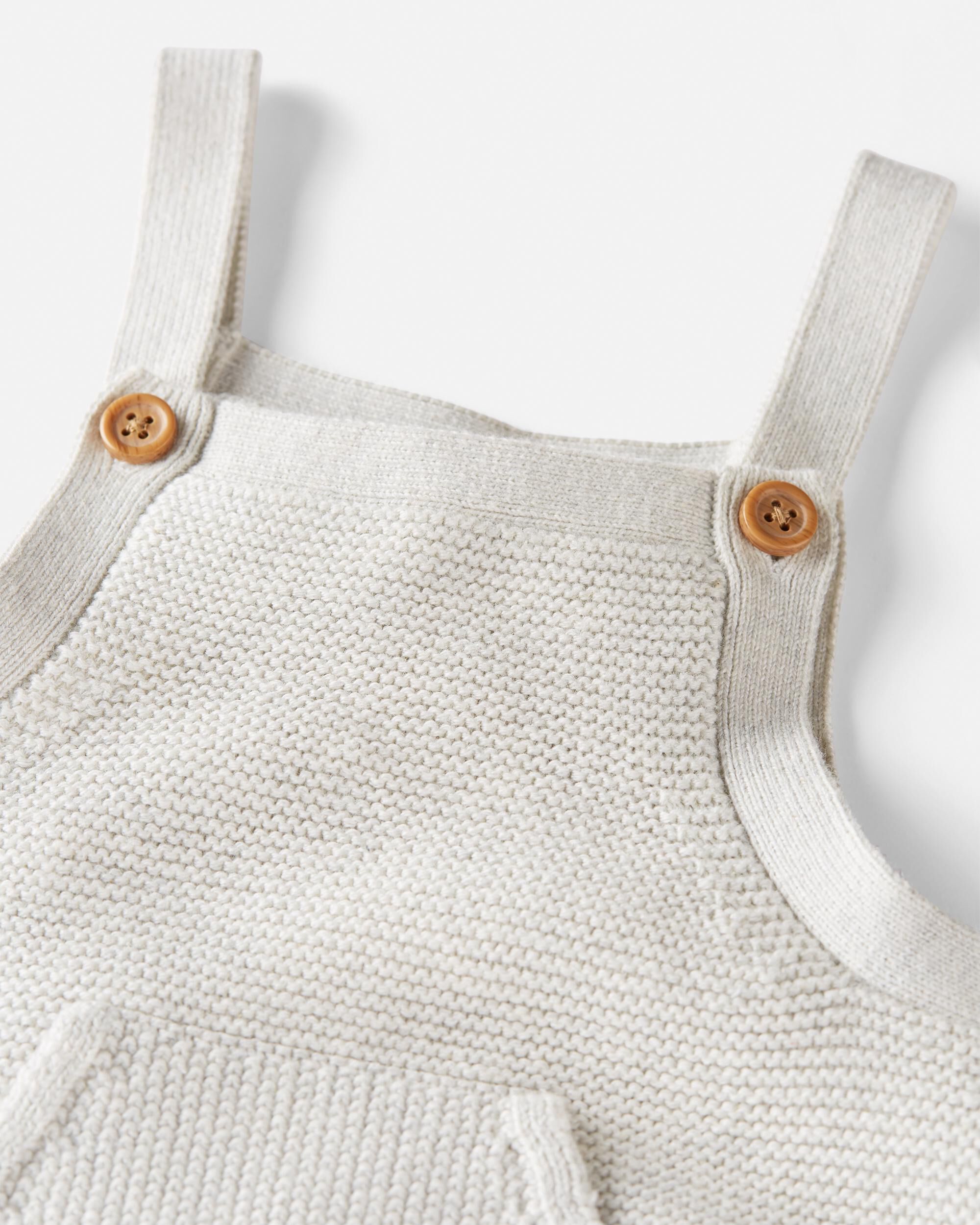 Heather Grey Organic Cotton Sweater Knit Overalls | carters.com