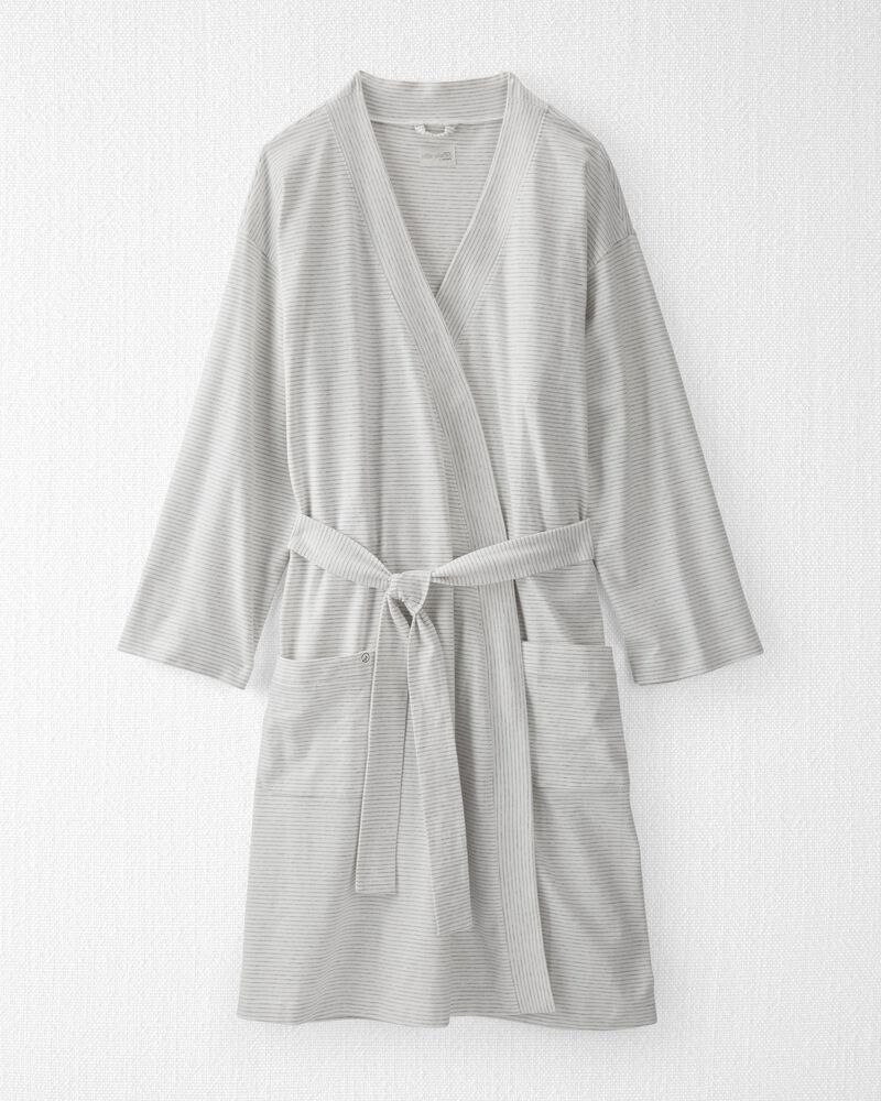Heather Grey Adult Organic Cotton Rib Robe