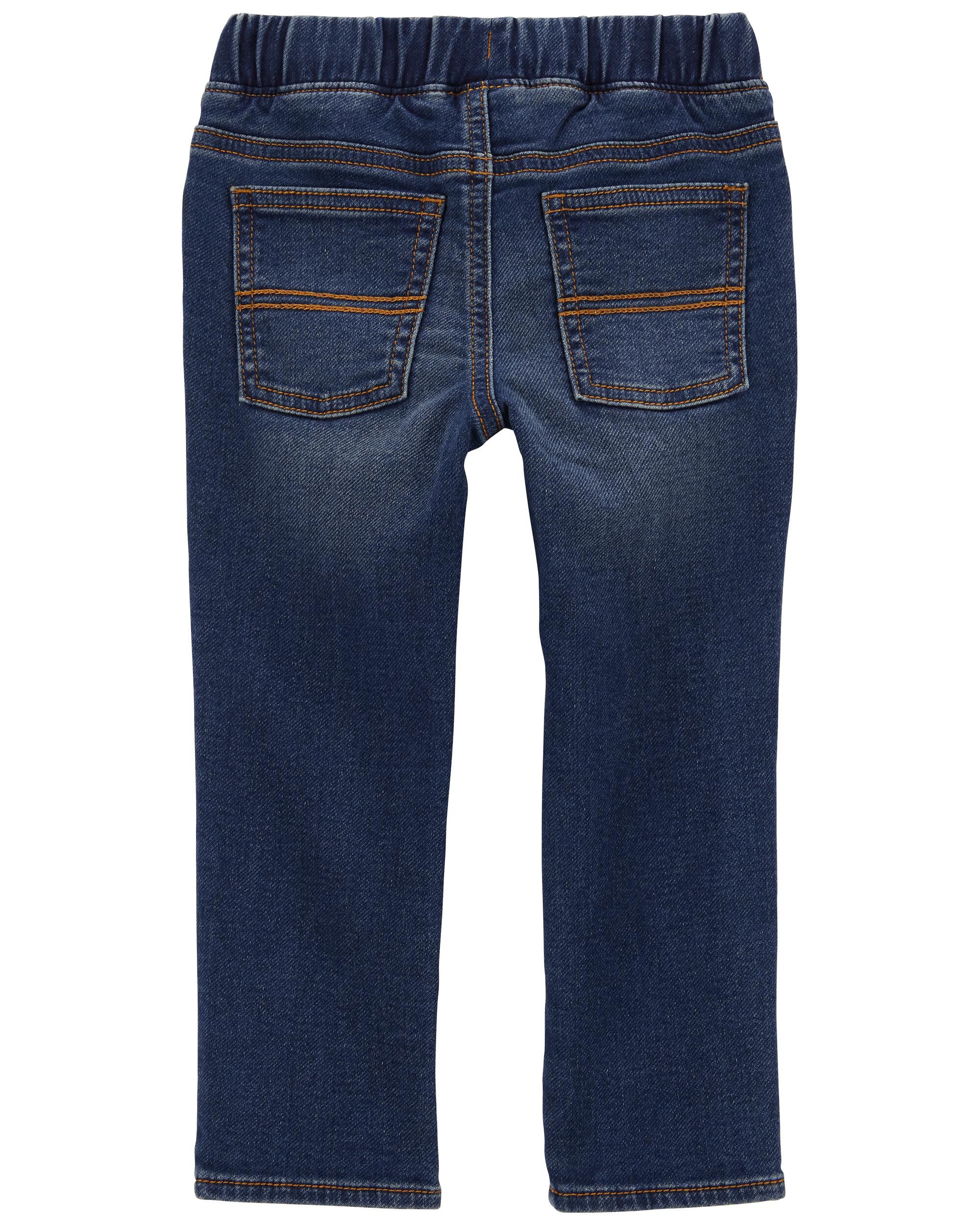 Navy Pull-On Knit Denim Pants | Carter's Oshkosh Canada