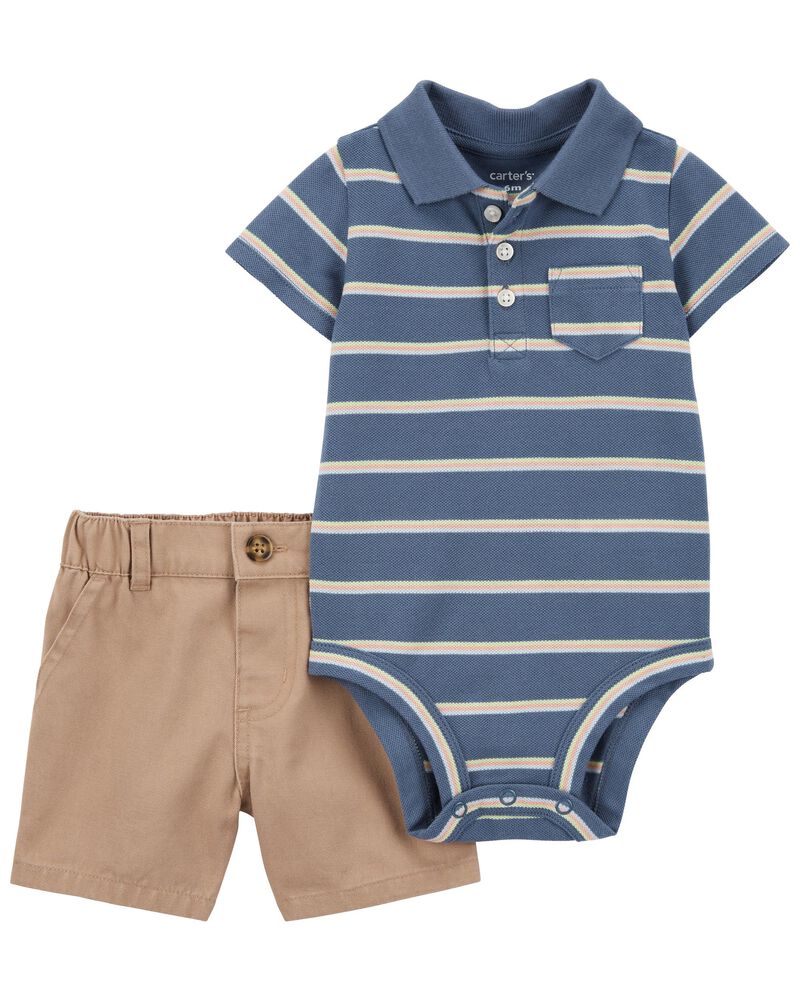 Nautica Baby Boys Logo Stripe Tank Bodysuit, Short Sleeve T-shirt