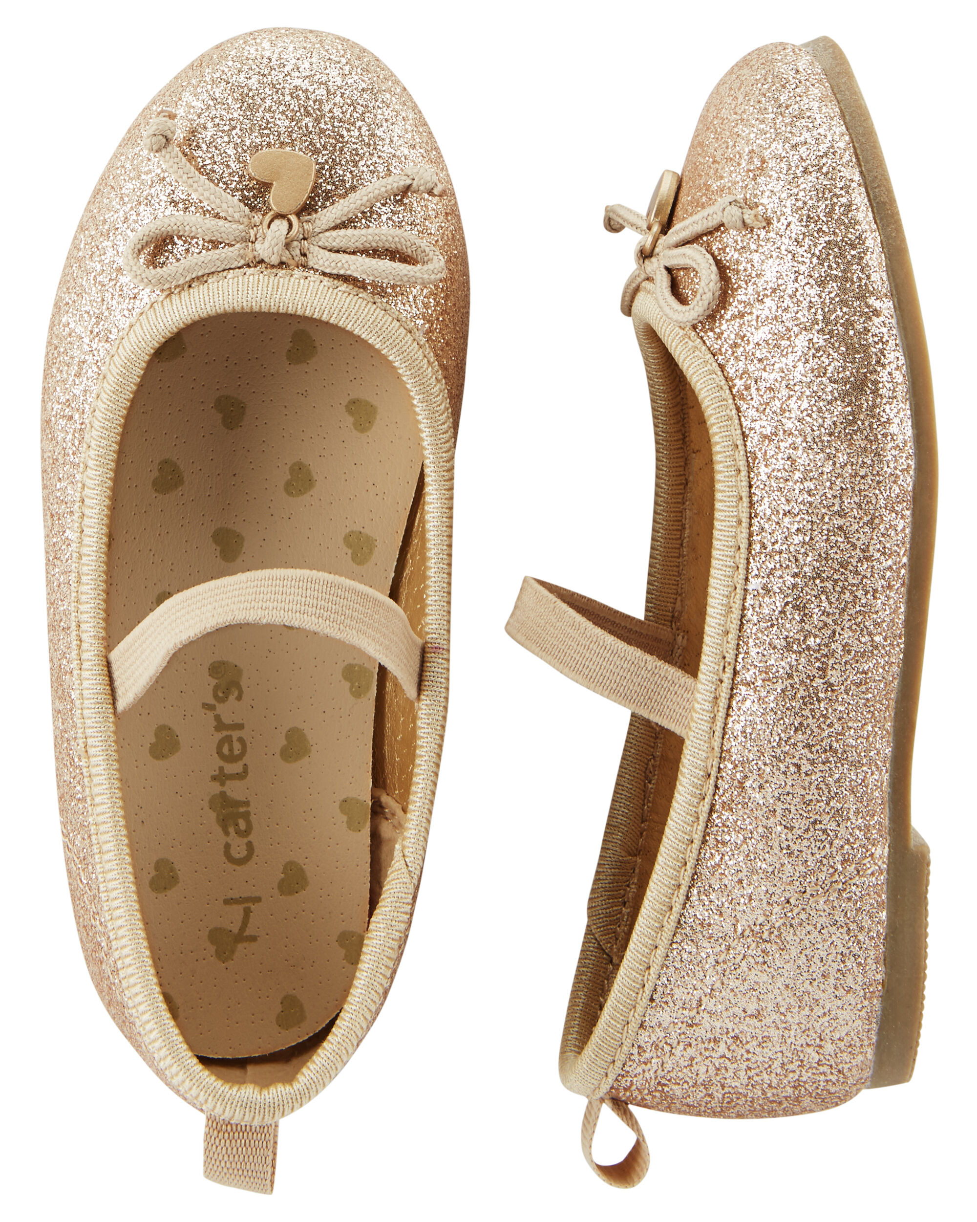 carter's gold glitter shoes