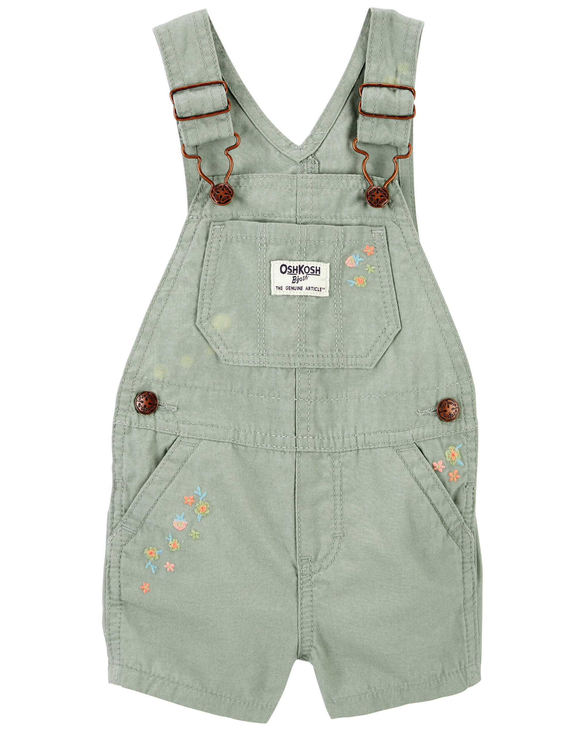 Embroidered Floral Shortalls