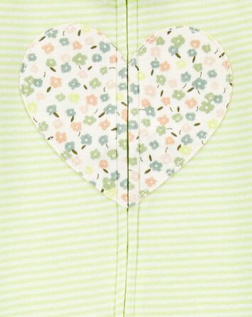 Pyjama ajusté cœur petite fille en coton A05WX01