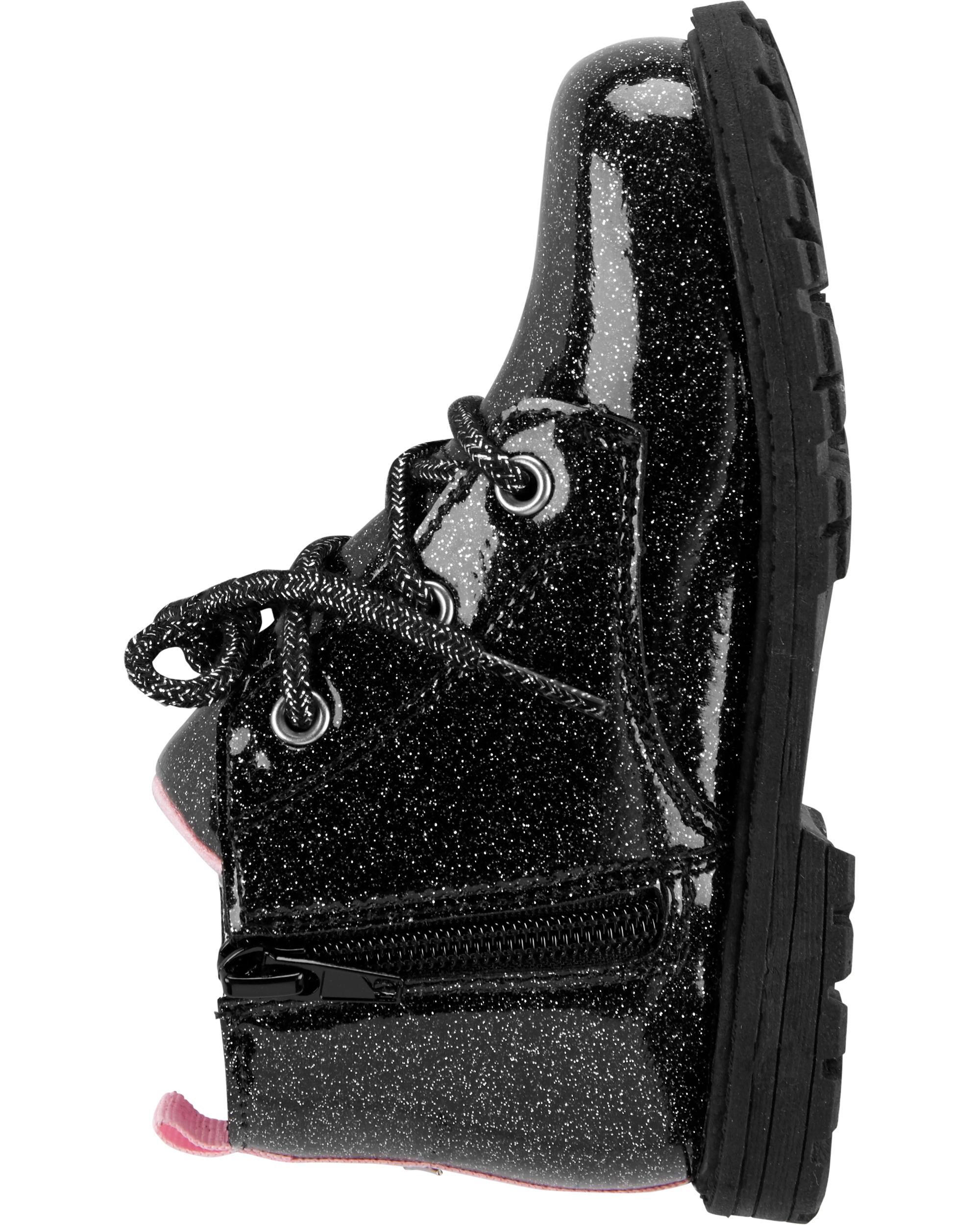 black sparkle combat boots
