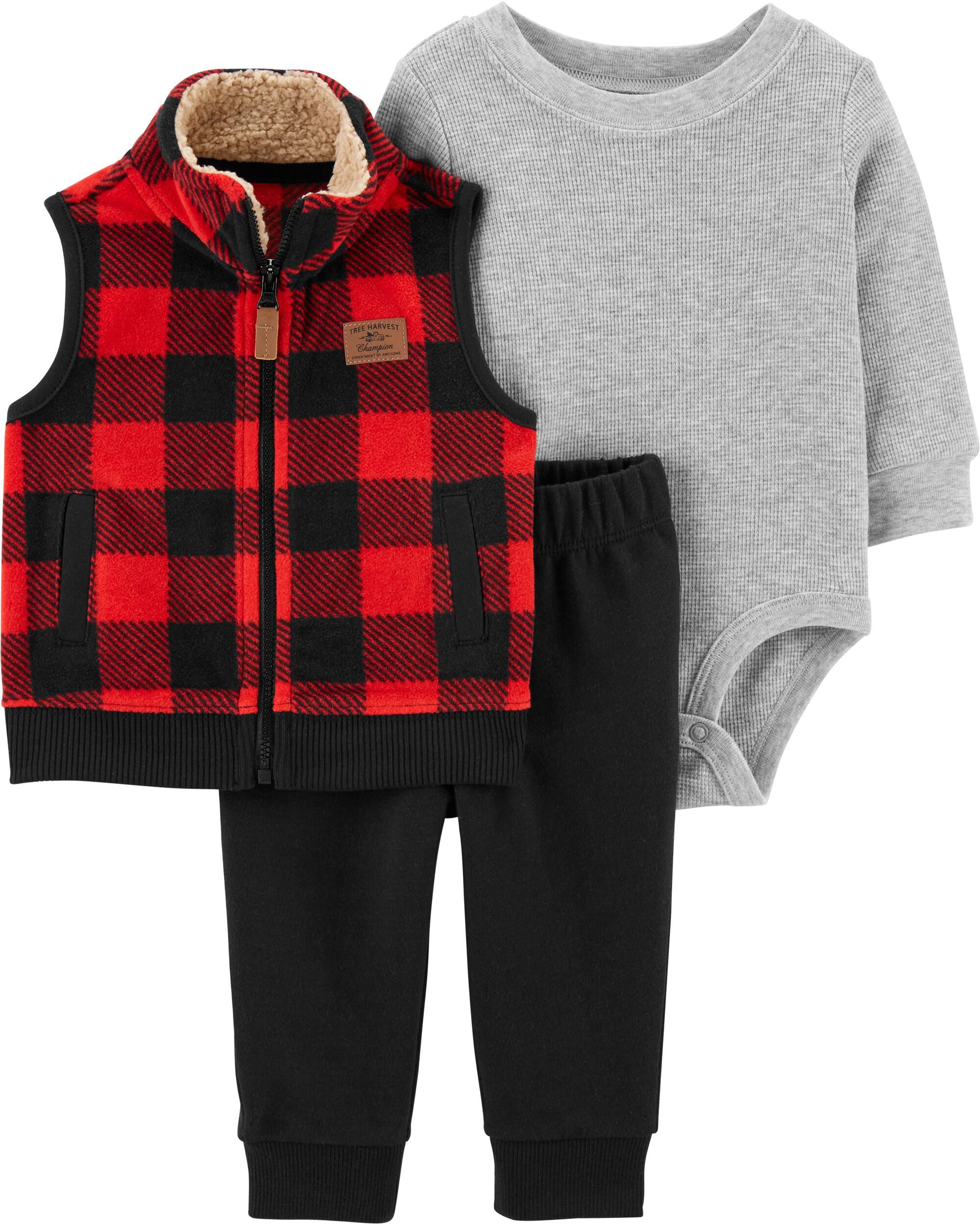 Carter's buffalo sale plaid vest