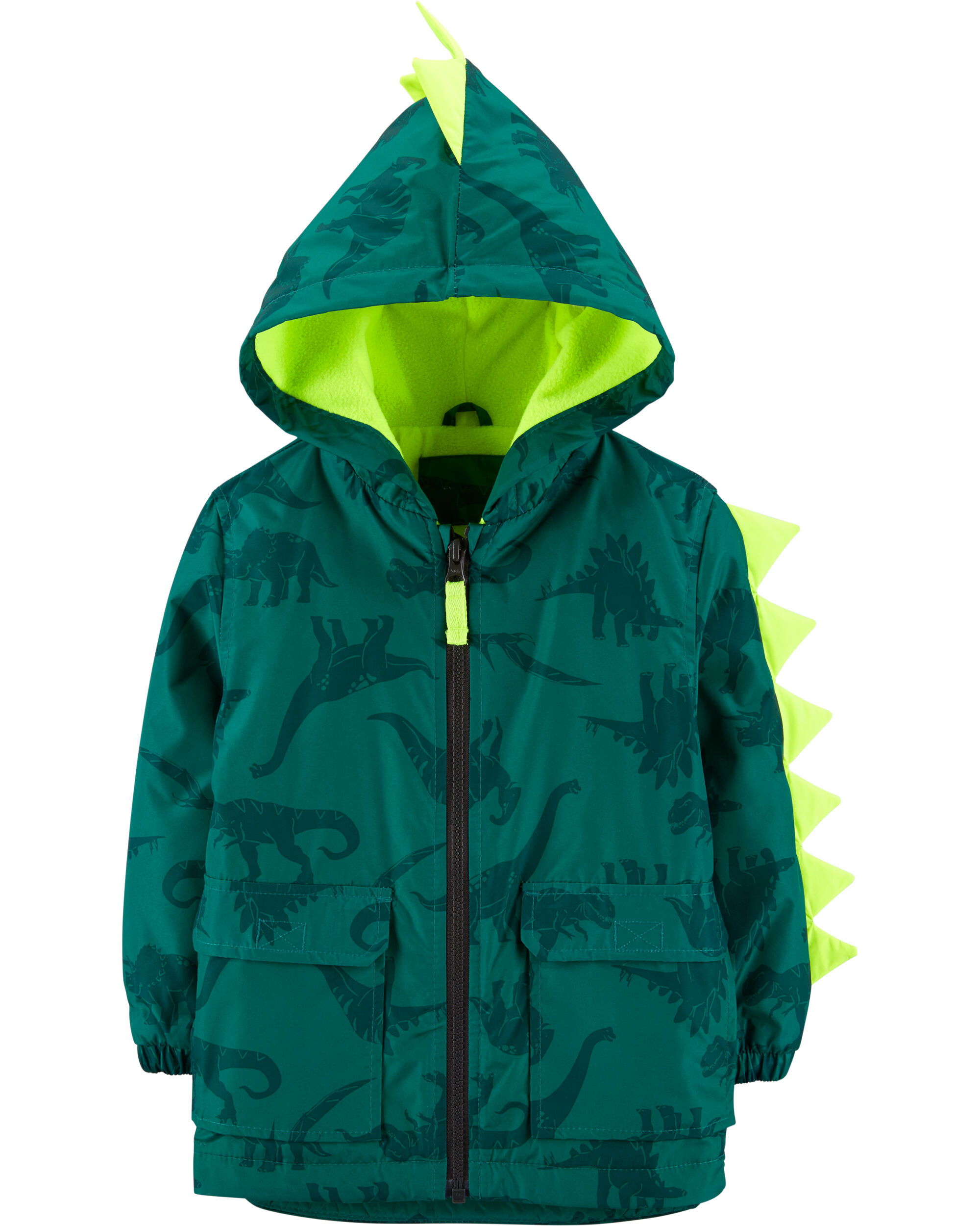 Fleece-Lined Dinosaur Rain Jacket 