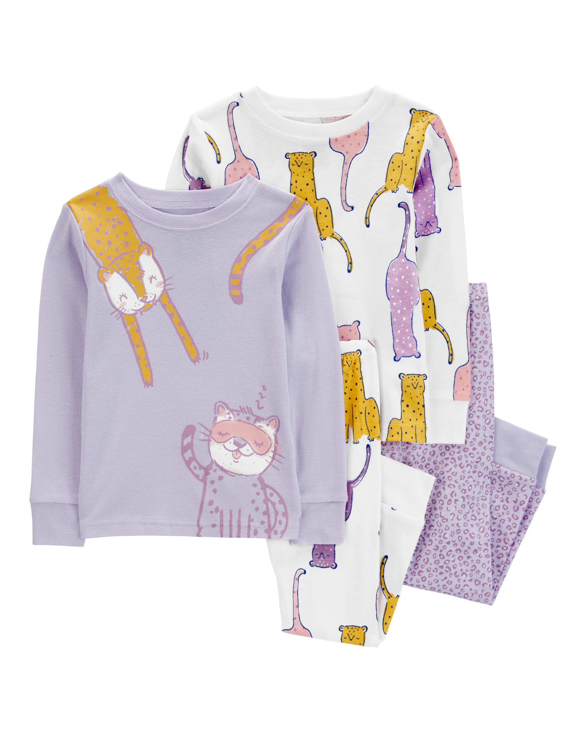 Toddler 4-Piece Cat 100% Snug Fit Cotton Pyjamas