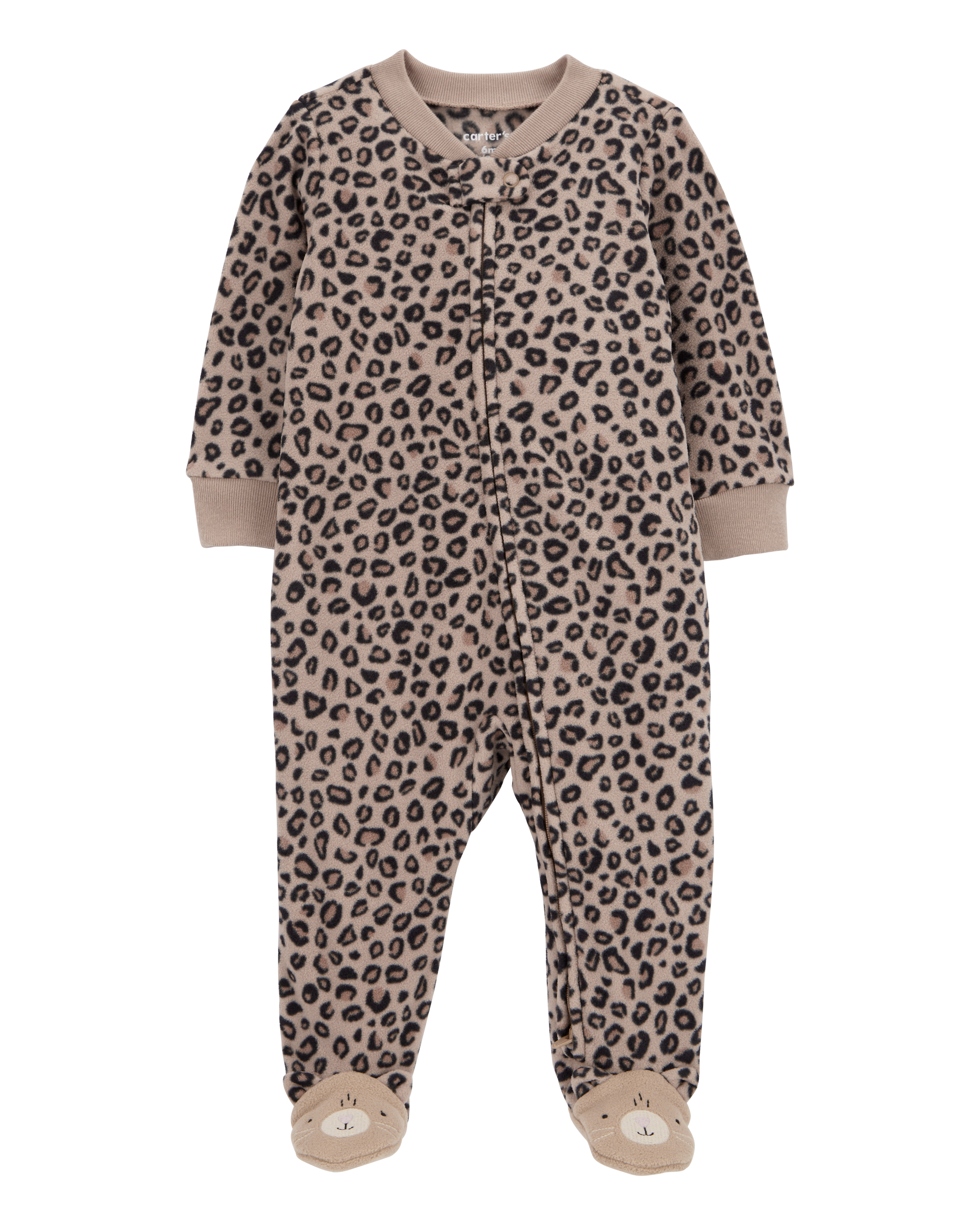 Brown Baby Leopard Zip Up Fleece Footie Sleeper Pyjamas Carter s Oshkosh Canada