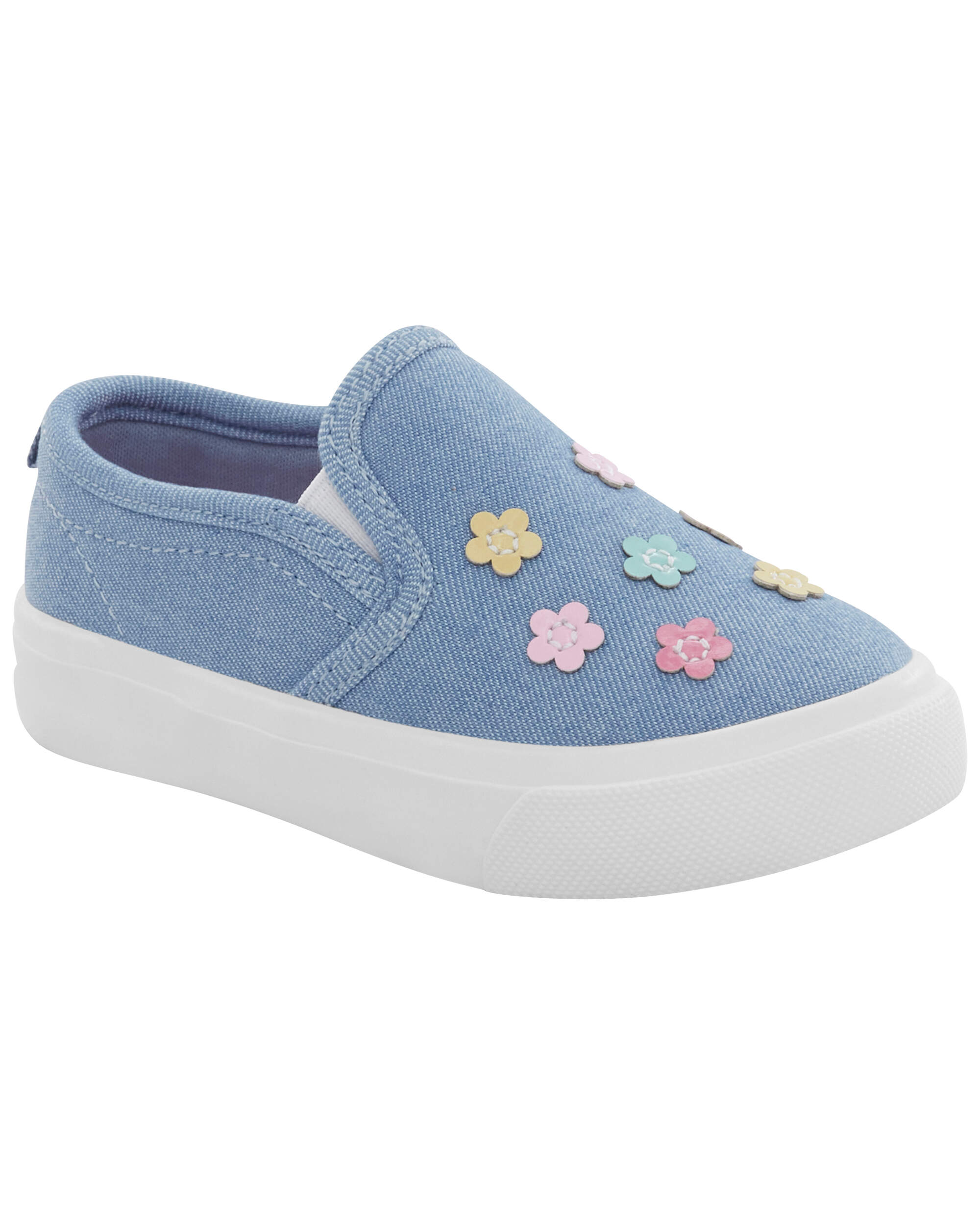 Toddler Floral Chambray Slip-On Shoes