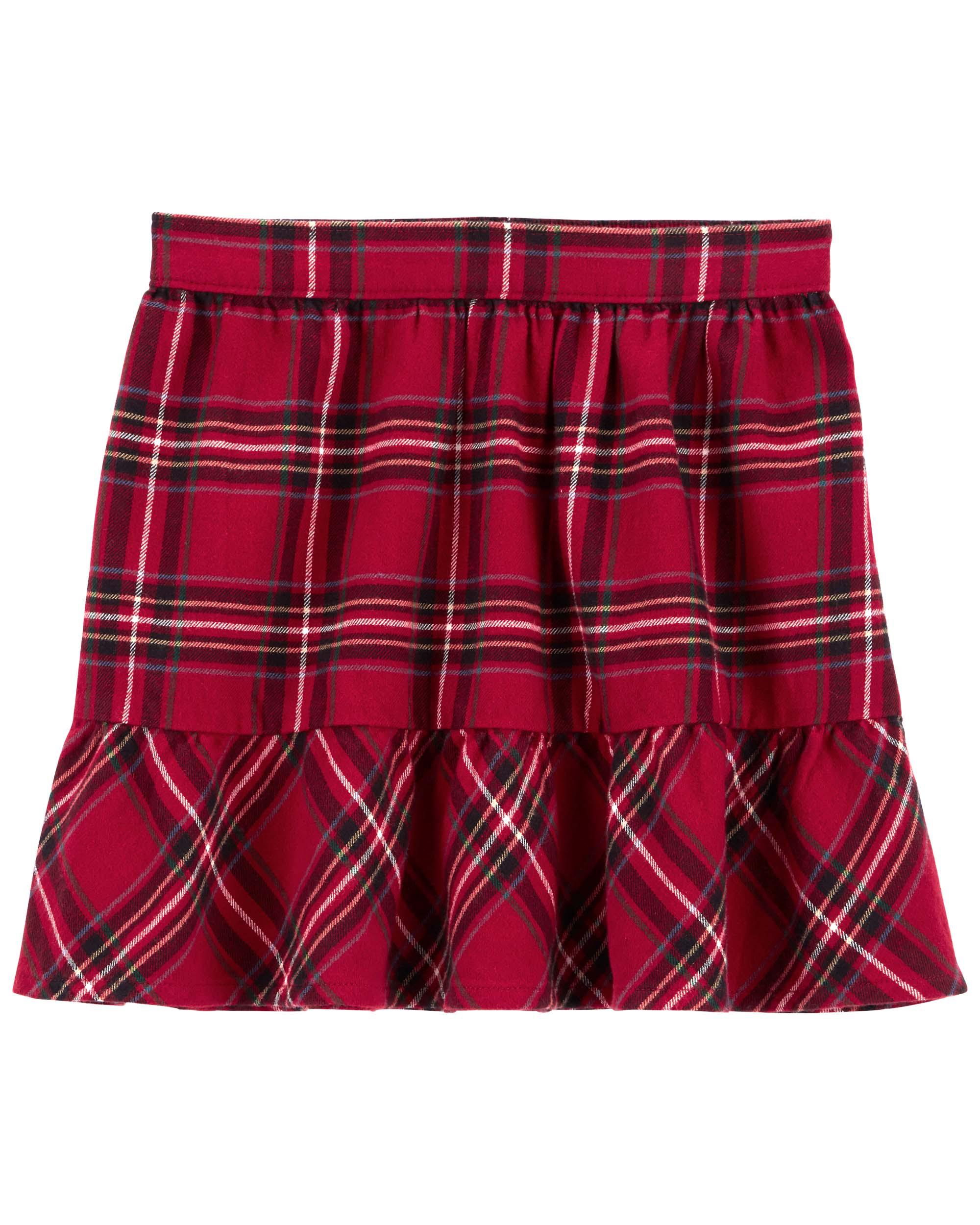 Red Plaid Twill Flannel Skirt | Carter's Oshkosh Canada