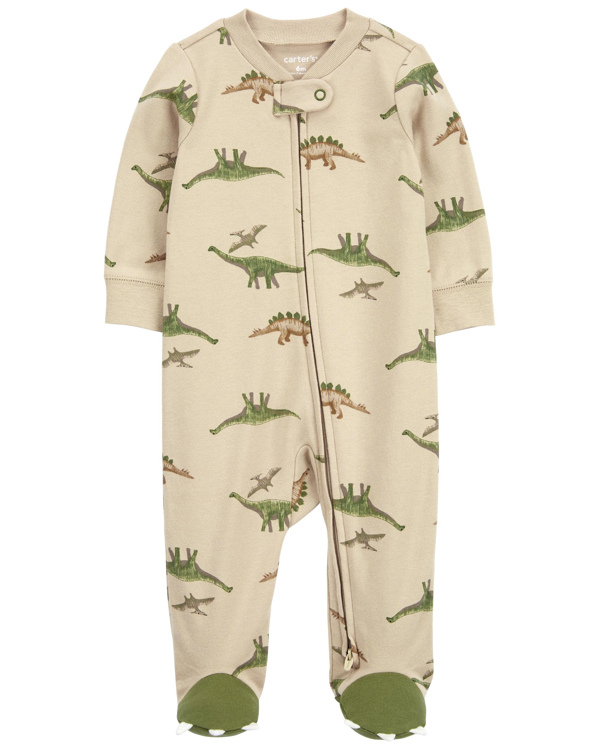 Baby Dinosaur Snap-Up Cotton Sleeper Pyjamas