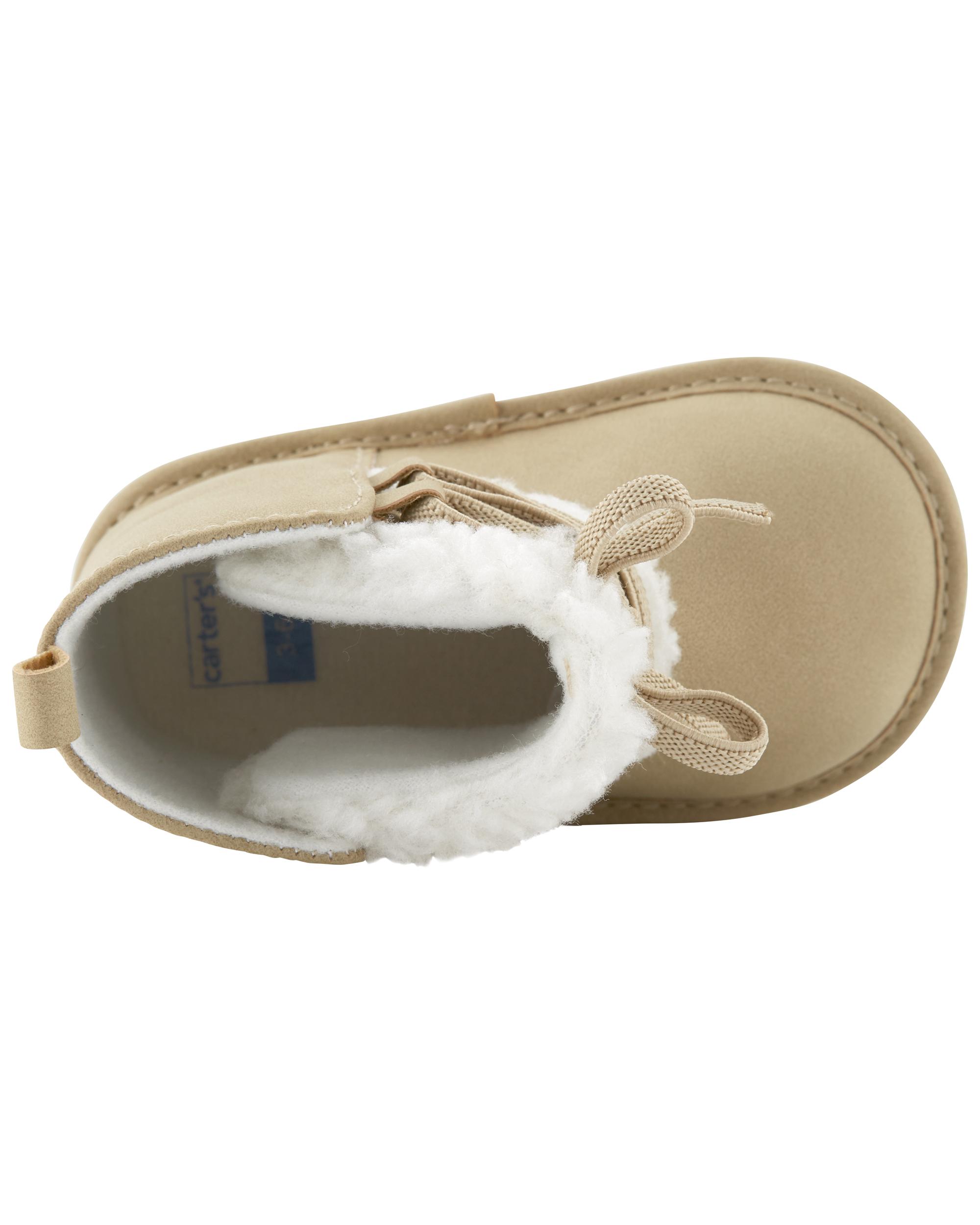 Faux Sherpa Baby Shoes